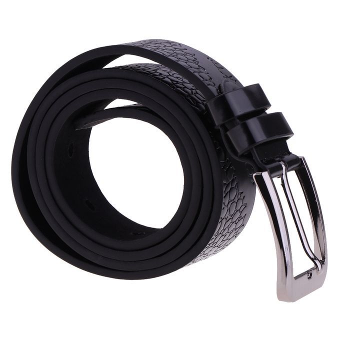 Men's Casual Formal PU Leather Strap Belts Pin Buckle Belt Black
