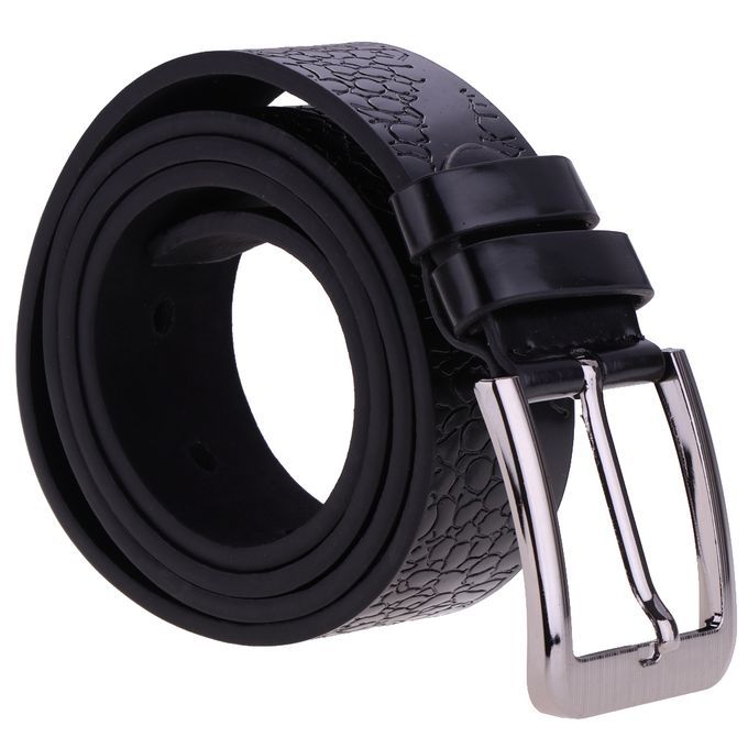 Men's Casual Formal PU Leather Strap Belts Pin Buckle Belt Black