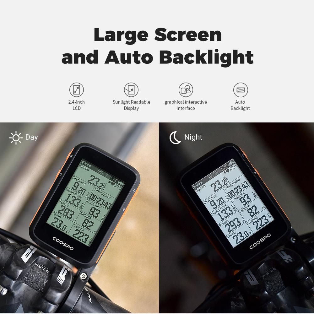 COOSPO Accurate GPS Bike Computer BC200 2.6inch ANT Bluetooth5.0 Bicycle Speedometer Odometer Multi-Language Cycling Accessories