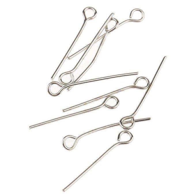 500pcs Silver Eyepin Metal Eye Pins Needles Findings For Jewelry
