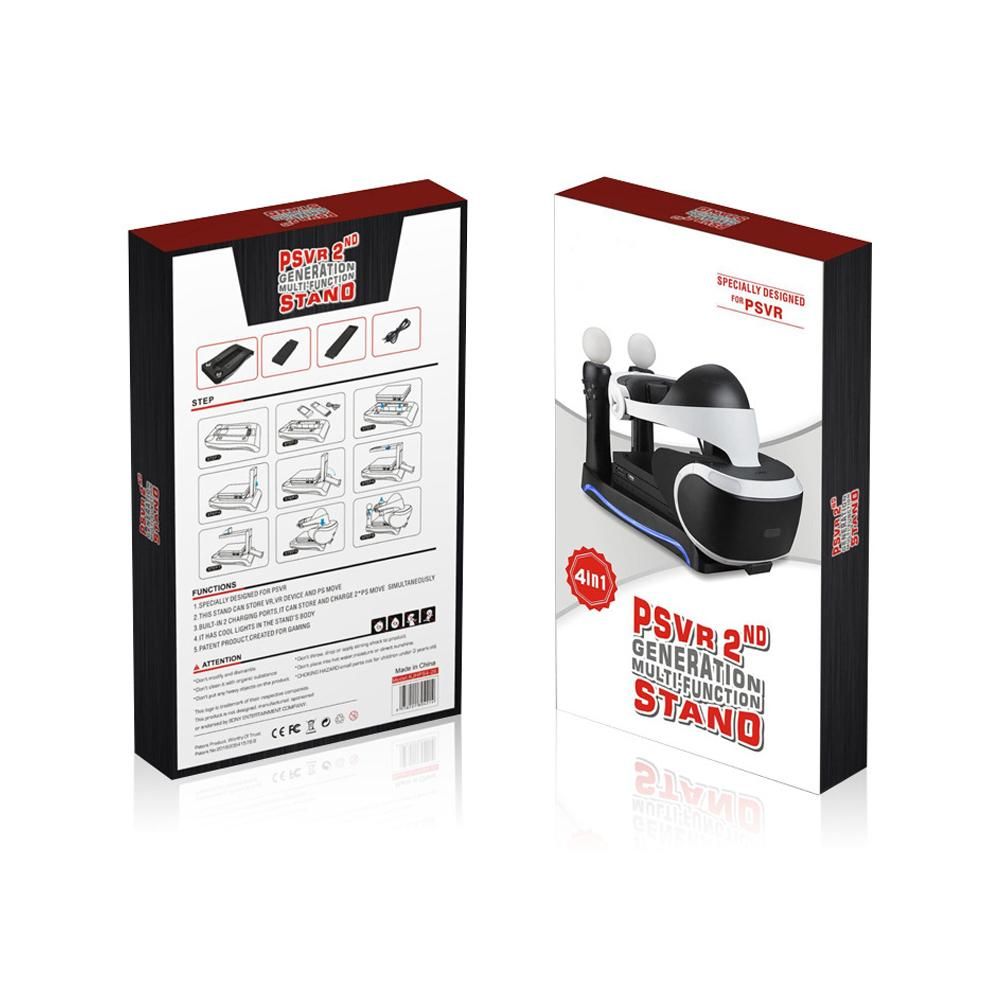For Sony Playstation PS4 VR Charging Dock 2nd 4-in-1 Multi-Functional Base Holder For PS3 MOVE PS4 Handle Console Charger