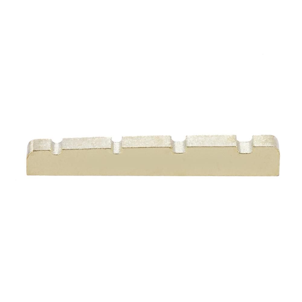 Pre-slotted Brass String Nut for 4-string Electric Bass Guitar Part Replacement 38 * 3.6 * 6.3-4.8mm