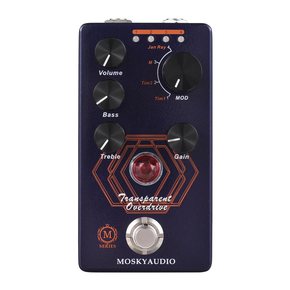 MOSKYAudio Overdrive Guitar Effect Pedal 4 Mode Switch & Volume/Bass/Treble/Gain Controls Compact Portable Digital Overdrive Guitar Effector Effect Processor for Electric Guitar - TRANSPARENT DRIVE