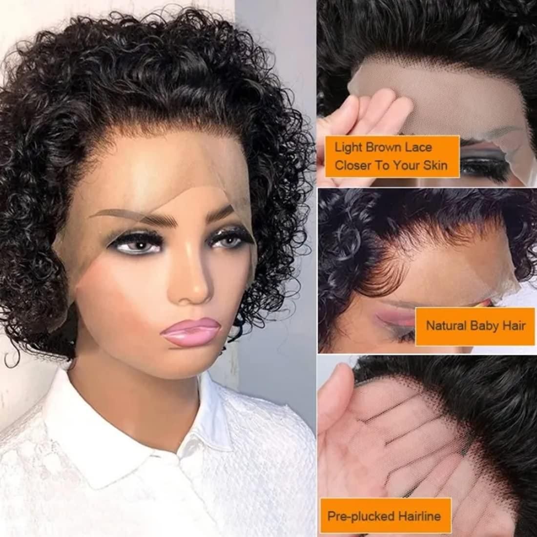 Achieve A Chic And Trendy Look With Our Original Front Pixie Wig - Featuring A Women's Closure Hair Wig Design