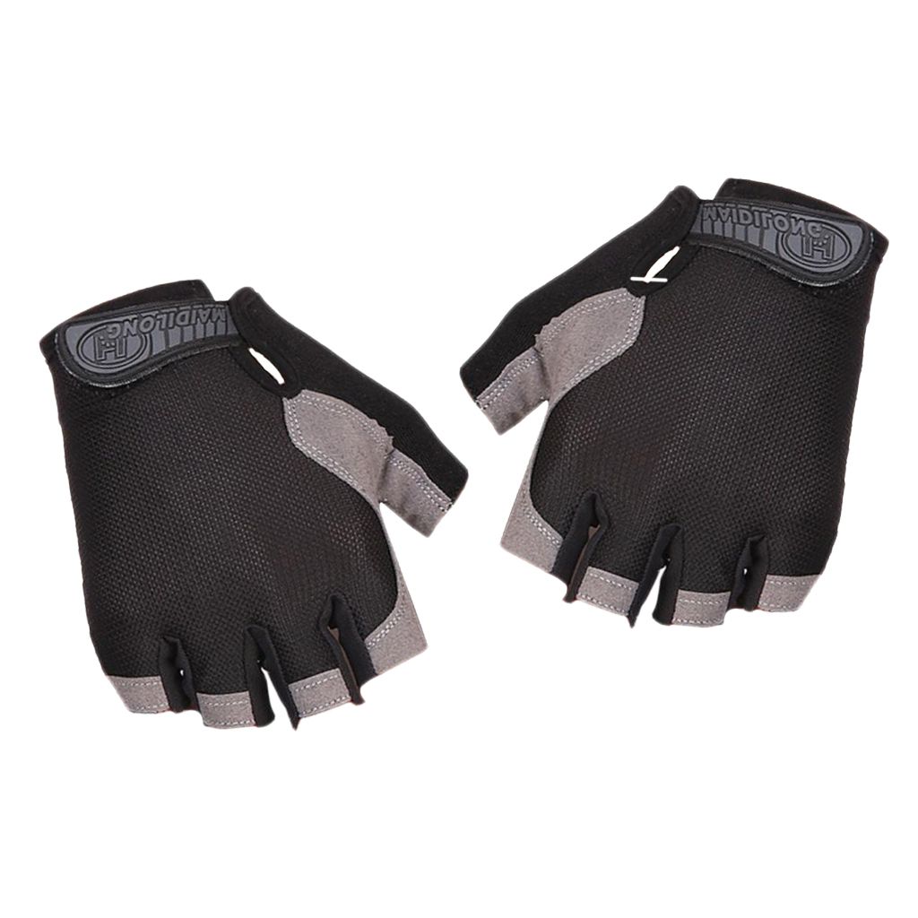 NonSlip Sun Block Half Finger Sports  For Outdoor Black M