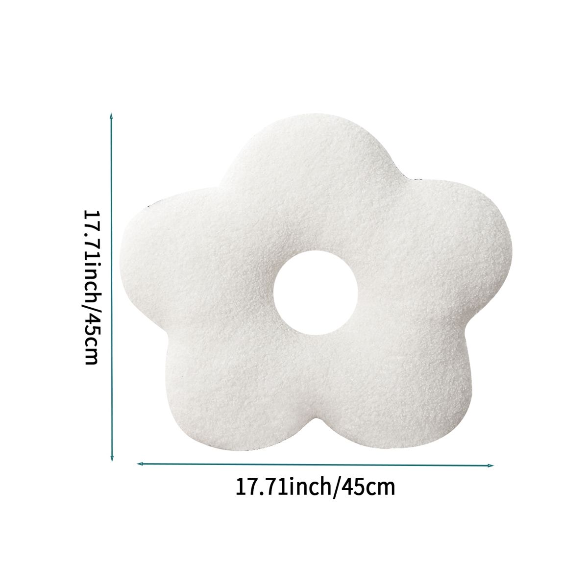Small Daisy Shaped Pillow Nordic Wind Pillow Plush Cushion White