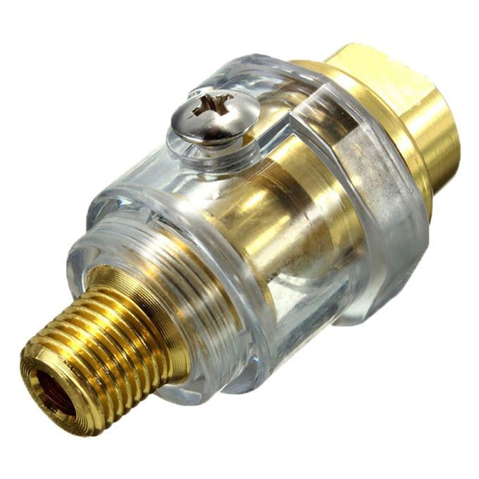 1/4'' NPT Line Brass Compressor Mini In-Line Oiler Air Lubricator