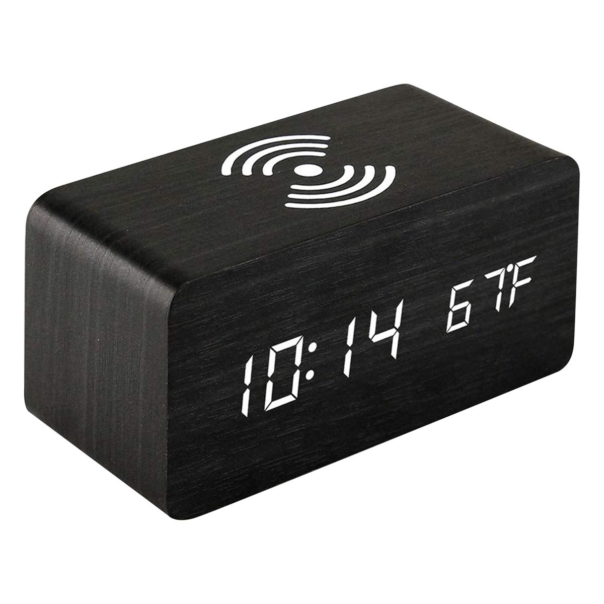 Digital Alarm Clock With Wireless Charger LED Desk Alarm