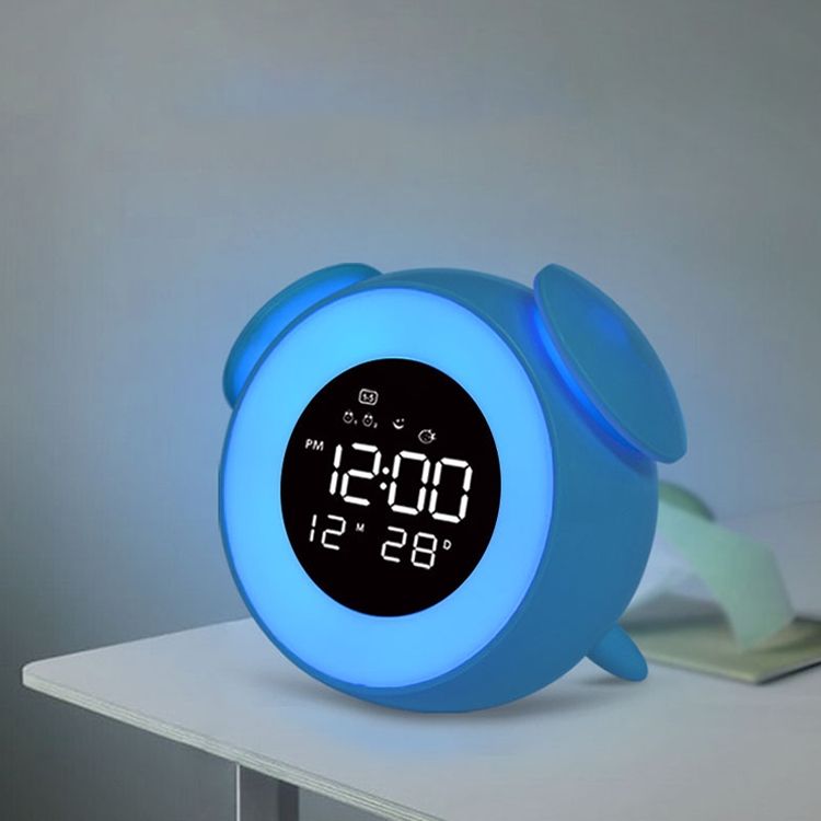 Cartoon Animal Shape Bedside Lamp Music LED Alarm Clock