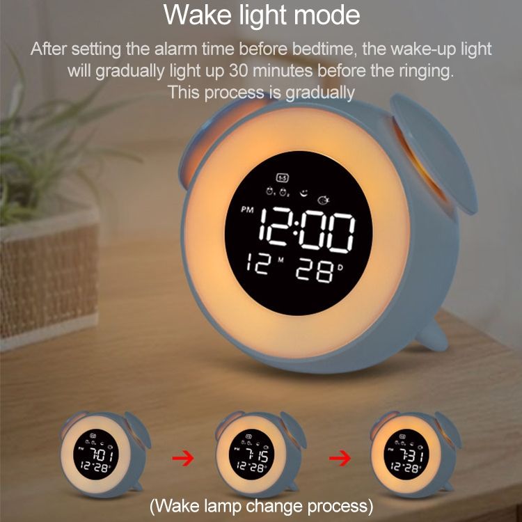Cartoon Animal Shape Bedside Lamp Music LED Alarm Clock