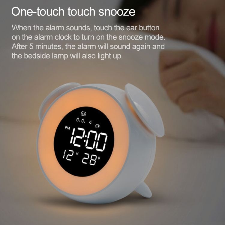 Cartoon Animal Shape Bedside Lamp Music LED Alarm Clock