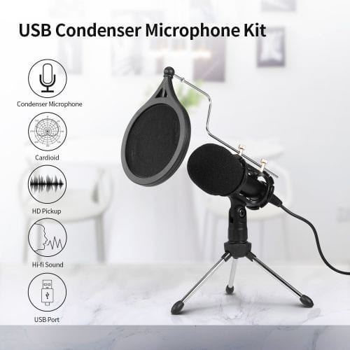 Usb Condenser Microphone Recording Microphone Kit