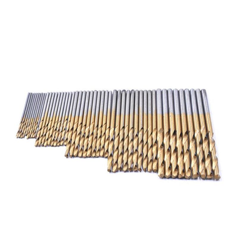 50PCS 1/1.5/2/2.5/3mm HSS Titanium Coated Drill Bit High