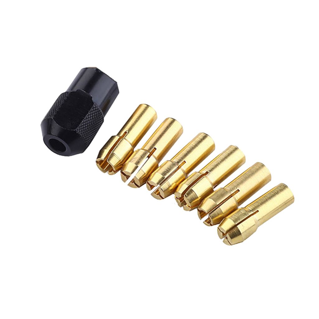 Pack Of 6pcs Brass Drill Bit Collet Mini Twist Drill Tool Chuck Set
