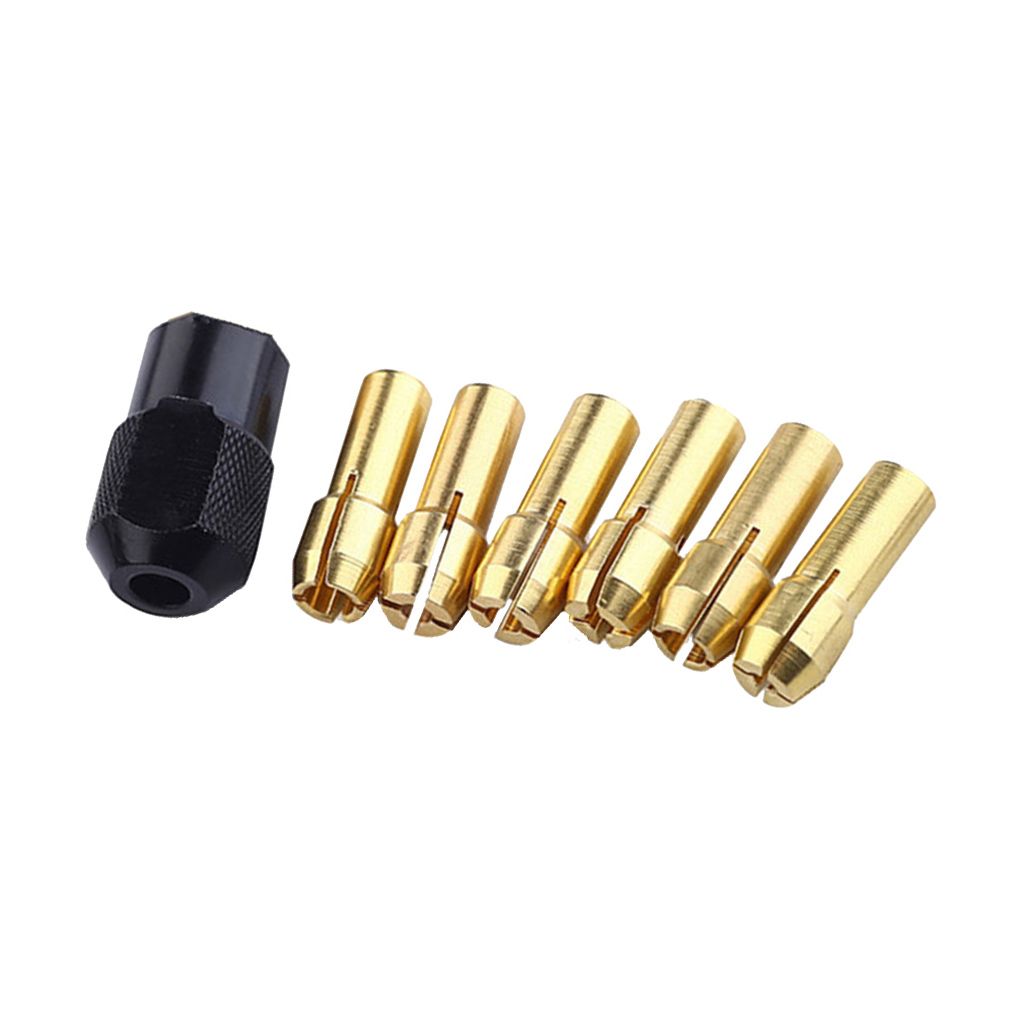 Pack Of 6pcs Brass Drill Bit Collet Mini Twist Drill Tool Chuck Set
