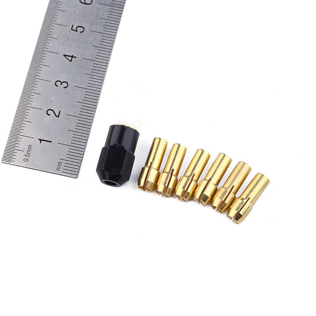 Pack Of 6pcs Brass Drill Bit Collet Mini Twist Drill Tool Chuck Set