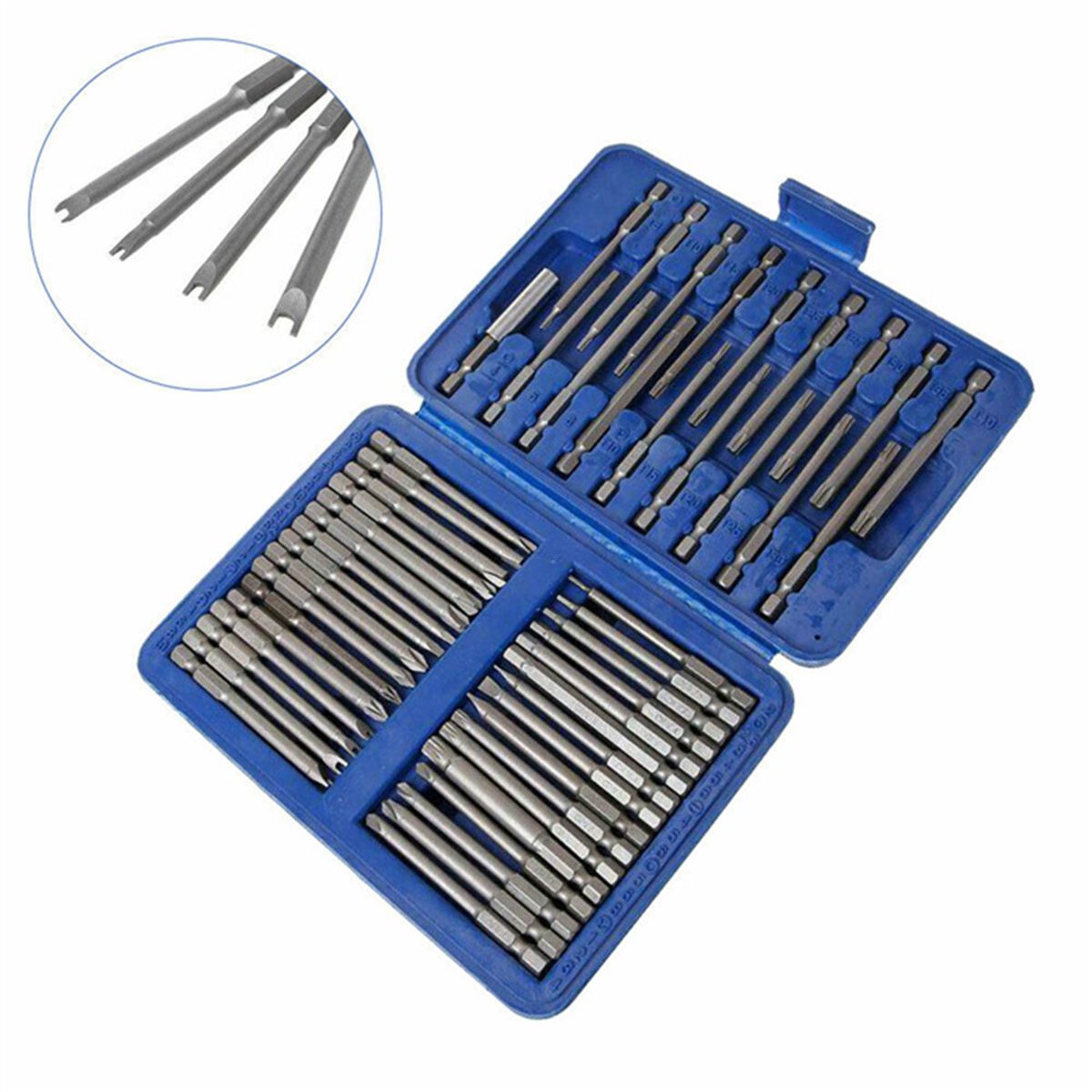50Pcs Long Screwdriver Bits Set 49Pcs 75mm Cr-V Screwdriver