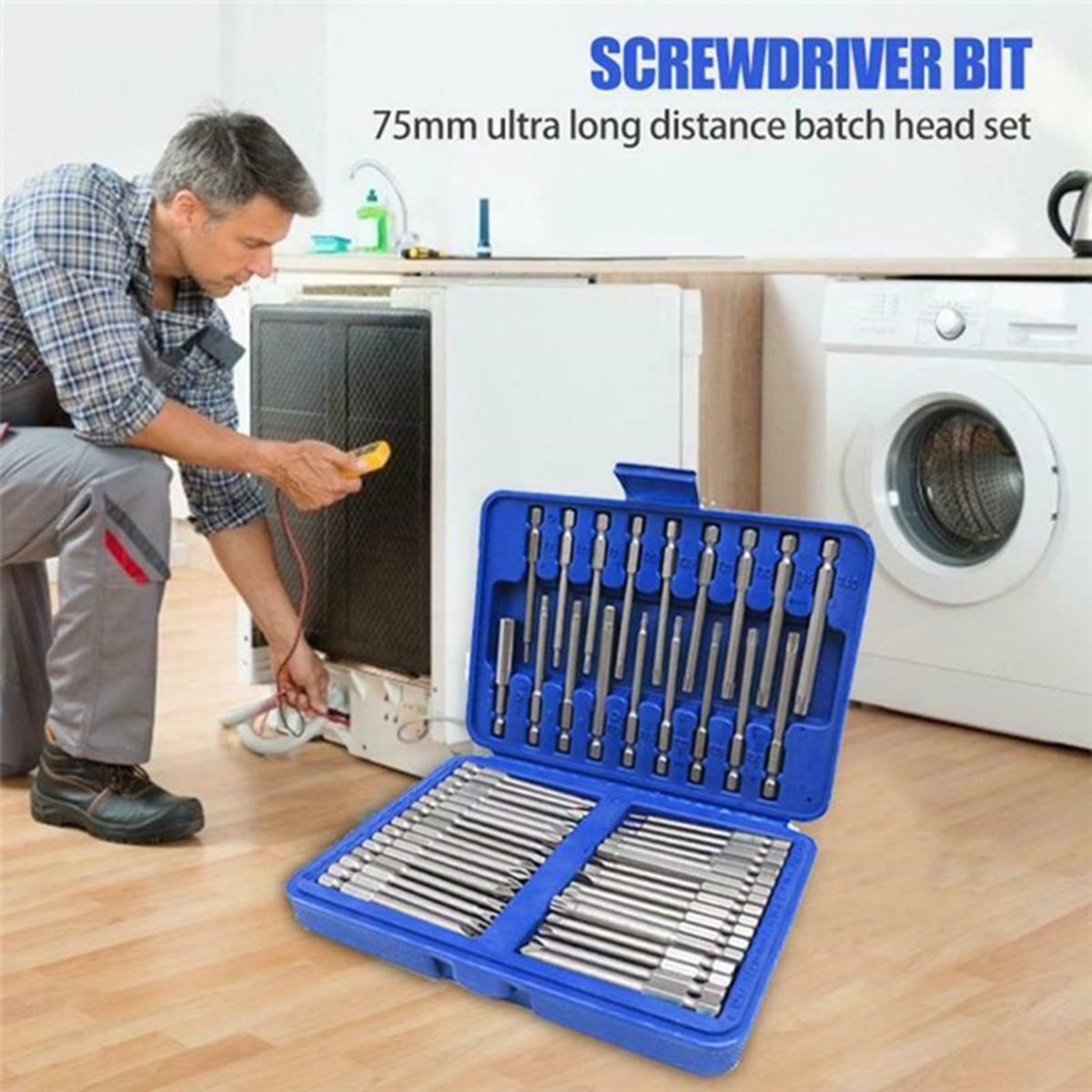 50Pcs Long Screwdriver Bits Set 49Pcs 75mm Cr-V Screwdriver