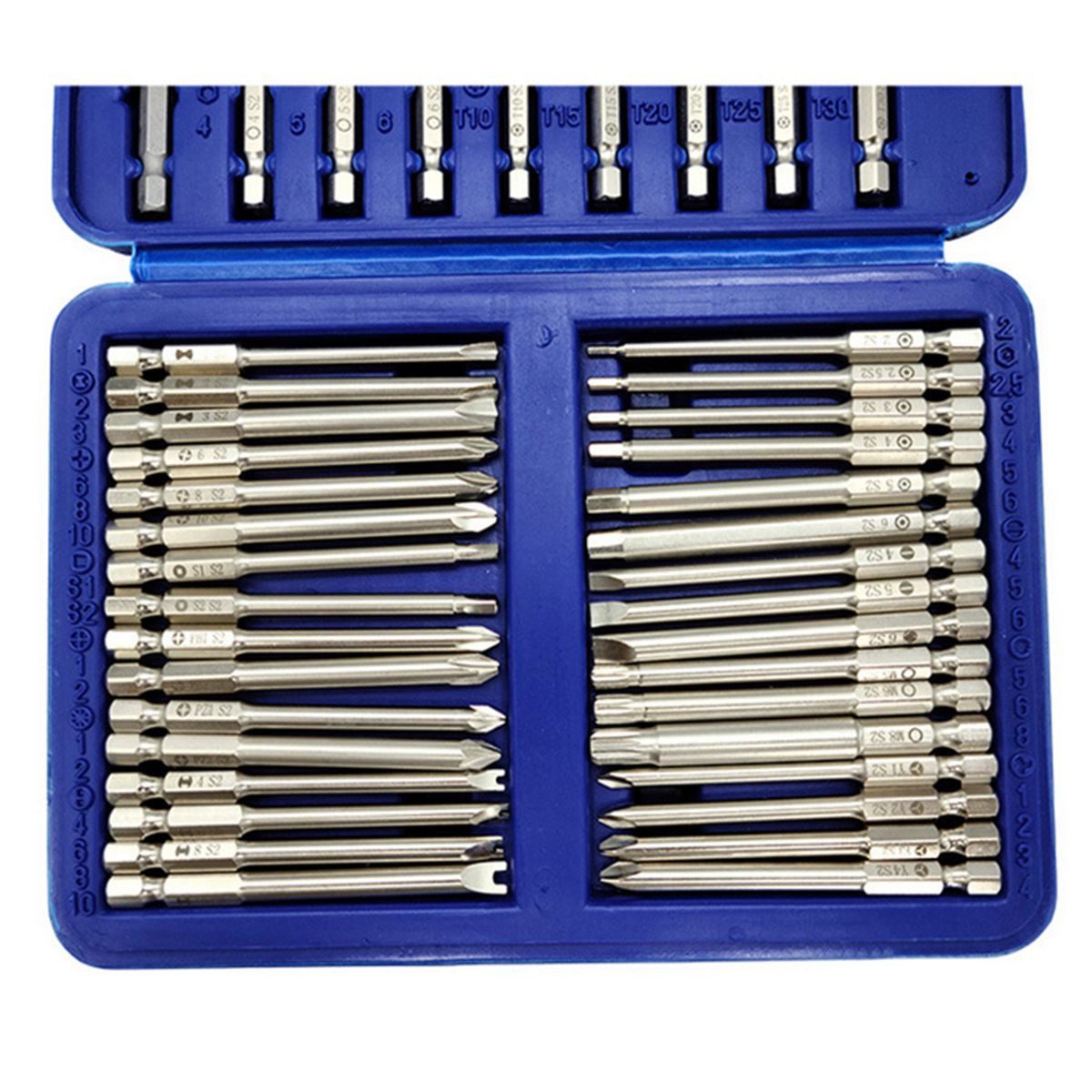50Pcs Long Screwdriver Bits Set 49Pcs 75mm Cr-V Screwdriver
