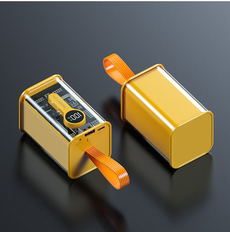 20000mAh Power Banks Fast Charge Yellow Transparent Mecha