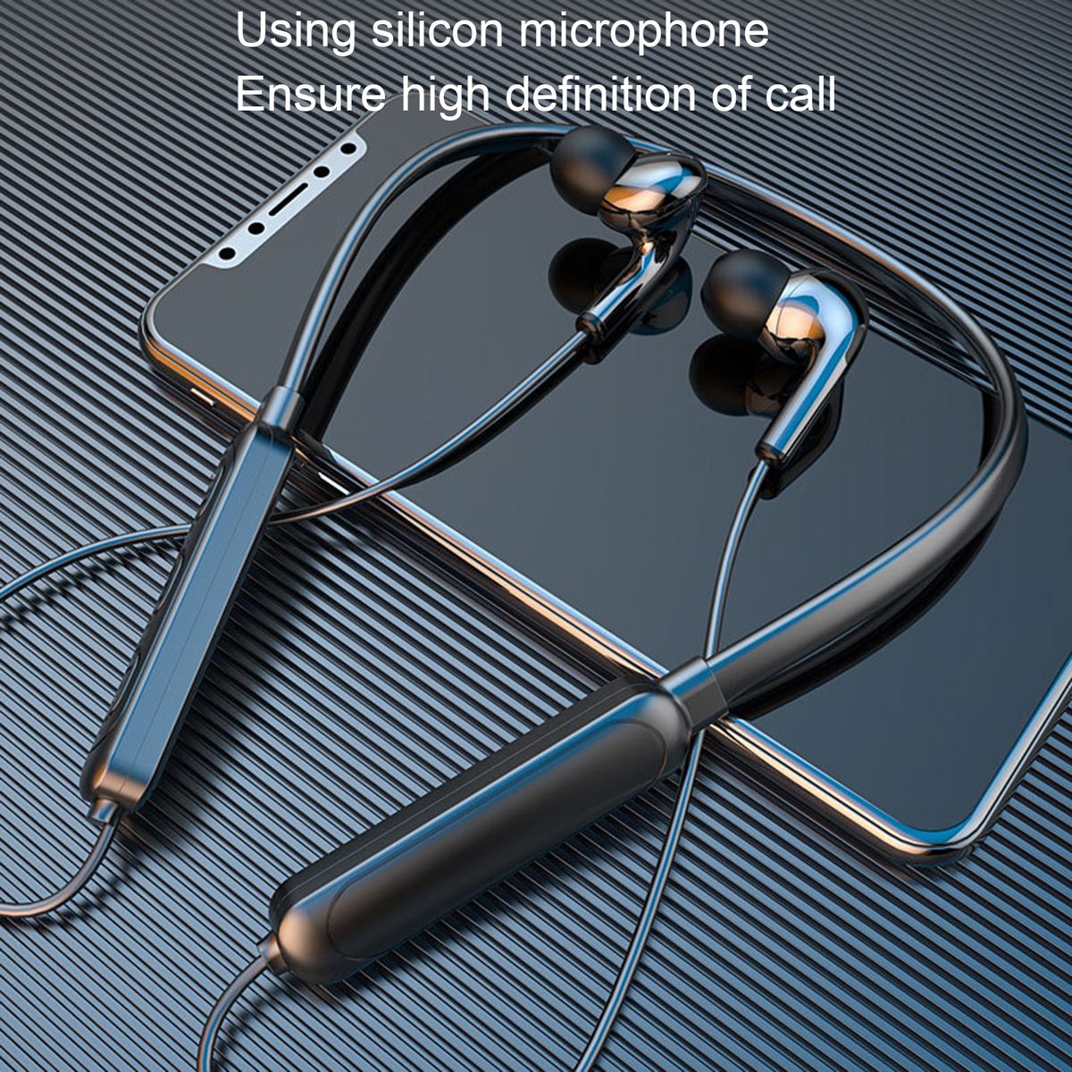 Neck Hanging Wireless Bluetooth Earphone Stereo Bass-Black