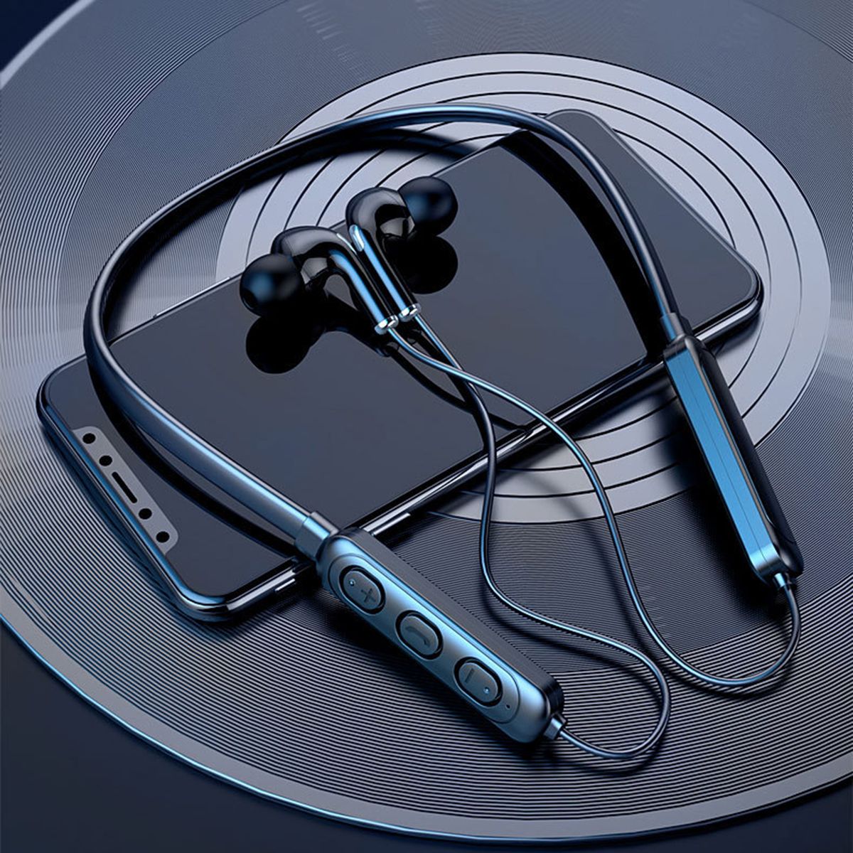 Neck Hanging Wireless Bluetooth Earphone Stereo Bass-Black