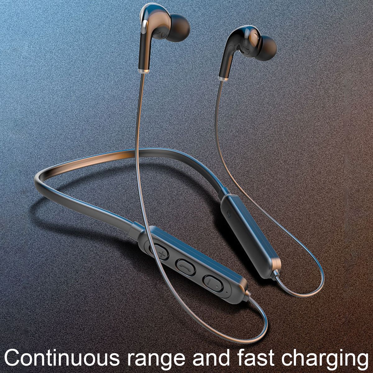 Neck Hanging Wireless Bluetooth Earphone Stereo Bass-Black
