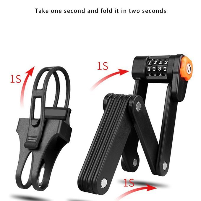 Bi Y Le Lo K Alloy Steel Folding Lo K MTB Road Bike Lo K Anti-theft Lo K-Black