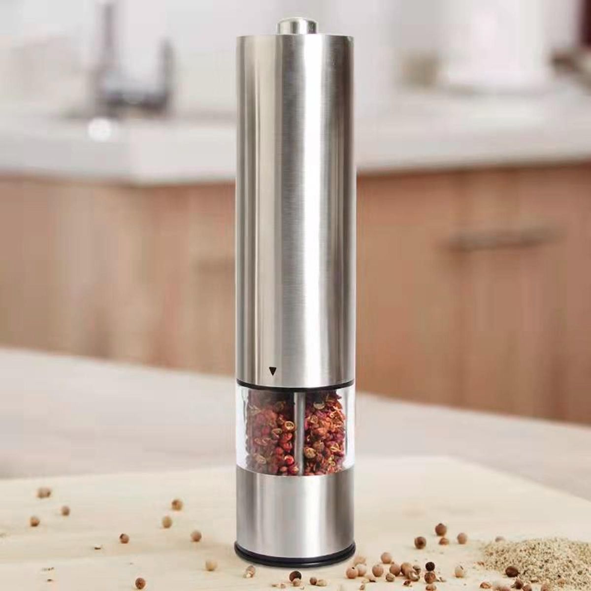 Effortless Spice Grinder Electric Stainless Steel Pepper Mill for Home