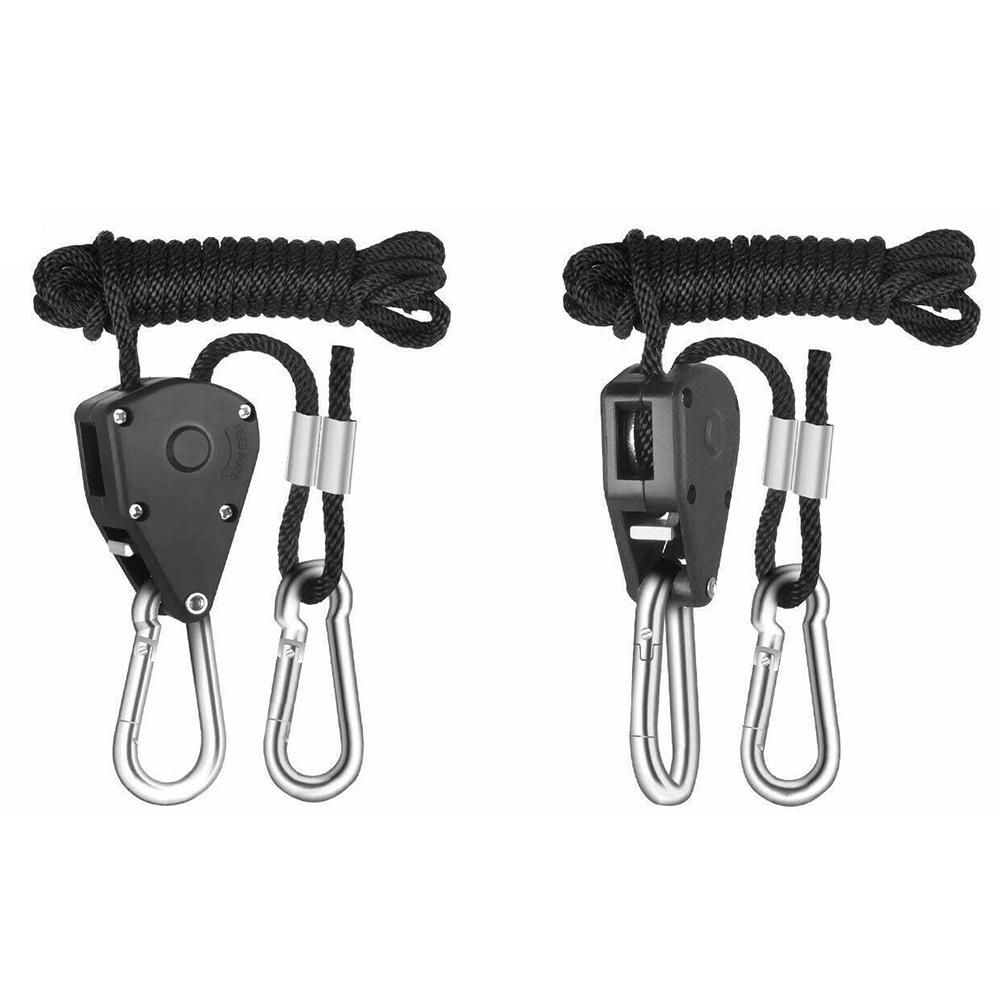 1/8 Inch Heavy Duty Adjustable Grow Light Ratchet Rope Hanger For Grow Light Fixtures Gardening Loose-proof Design