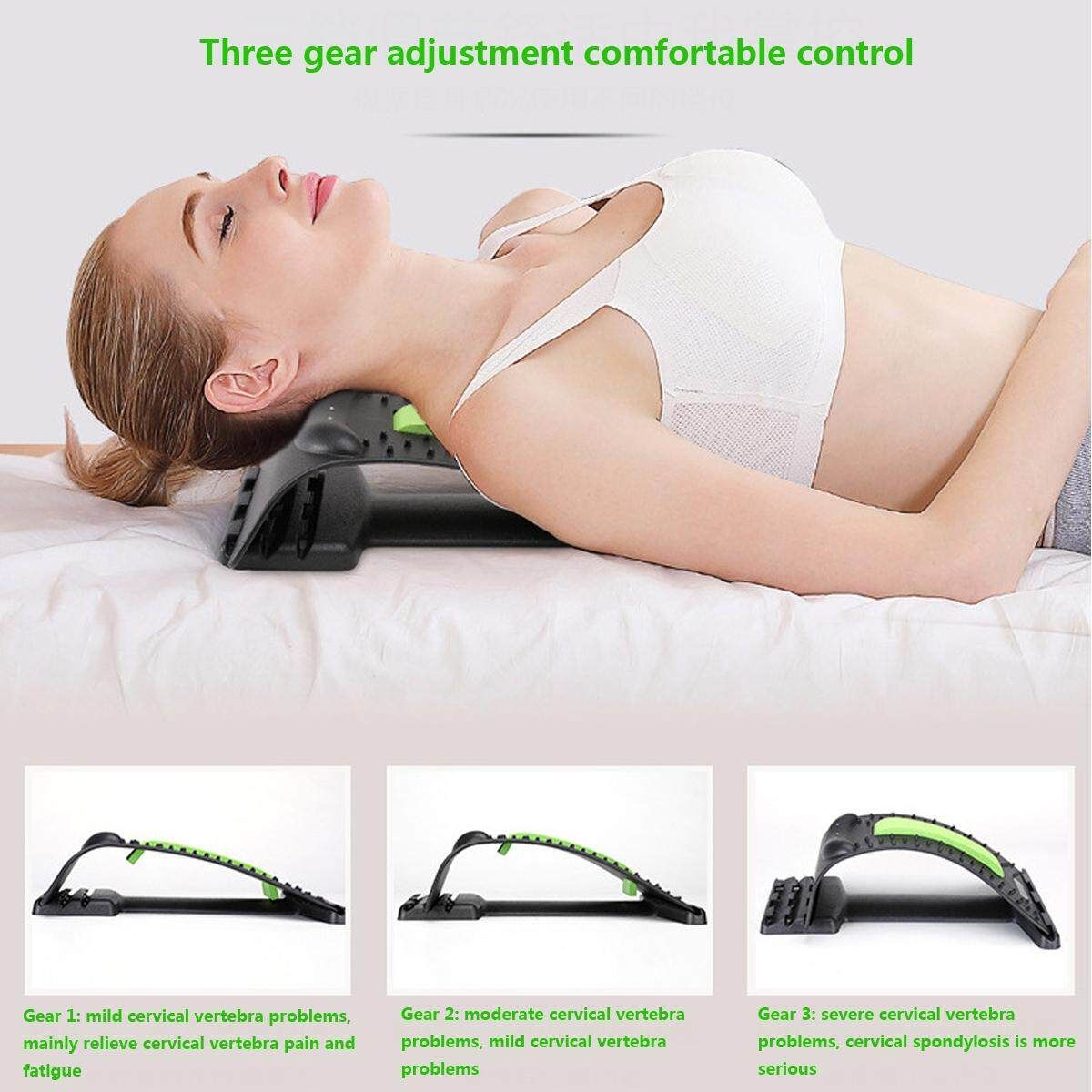 2 In 1 Back Stretcher Tool Fitness Stretch Stretcher Lower Lumbar Neck Massage Spine Corrector Chiropractic Red