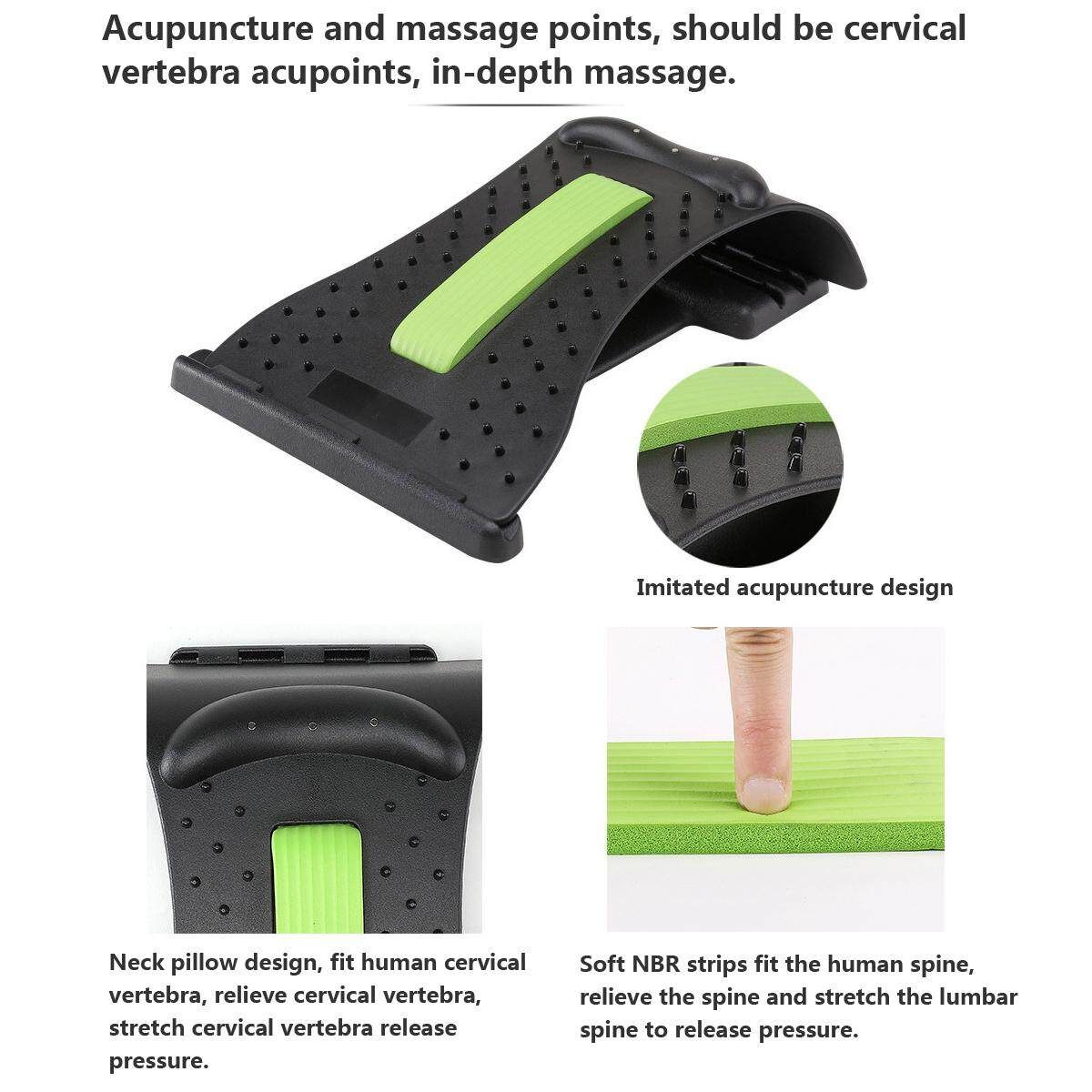 2 In 1 Back Stretcher Tool Fitness Stretch Stretcher Lower Lumbar Neck Massage Spine Corrector Chiropractic Red