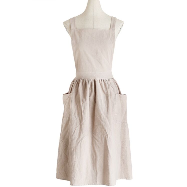 Cotton And Linen Apron,Size: Adults (oat)