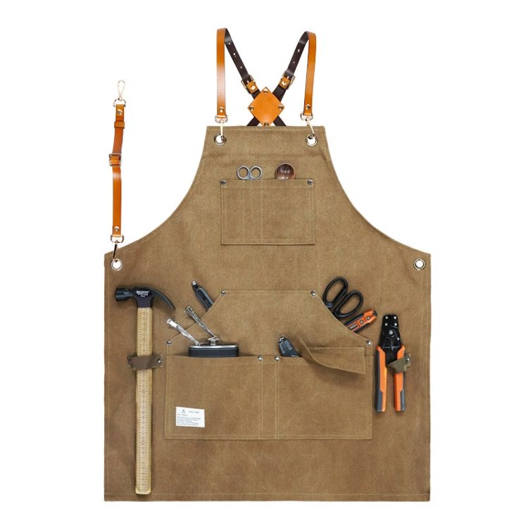 Heavy Canvas Workwear Apron Belt Khaki