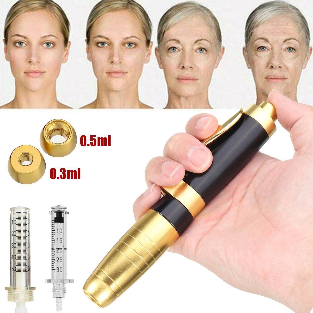 0.3ml&0.5ml Two Replacement Heads Hyaluron Pen Hyaluronic Stylo Acid Machine Hyaluronique Anti- Remove Wrinkle Lift Non Invasif Anti-rides Set