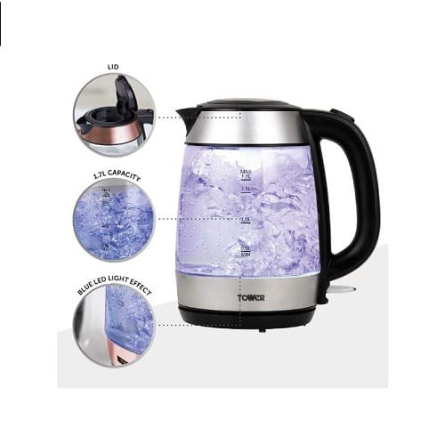 Glass Jug Kettle - 3000W - Purple
