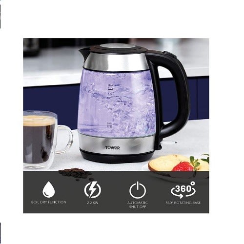 Glass Jug Kettle - 3000W - Purple