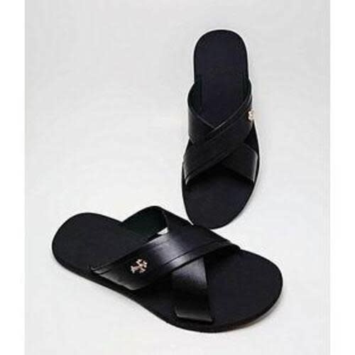 Leather Palm Slippers - Black