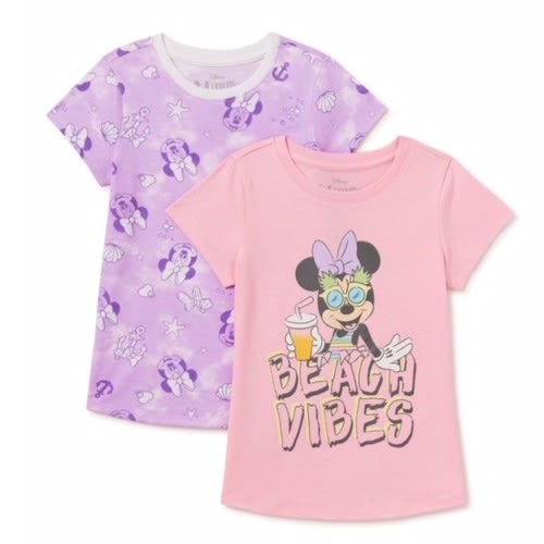Minnie Mouse Girls Short Sleeve Graphic T Shirt - 2 Packs