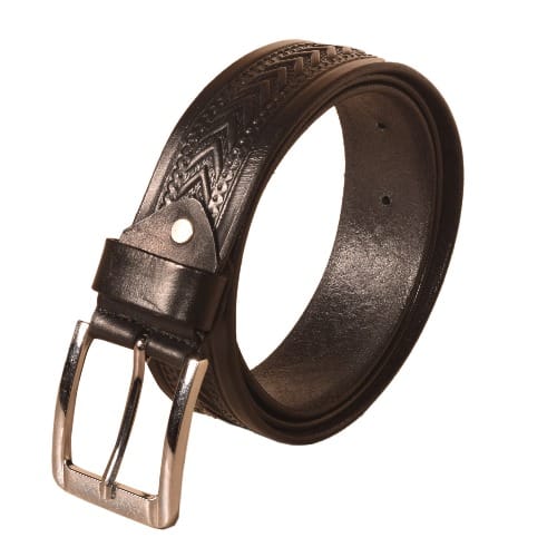 Leather Pattern Belt - Black