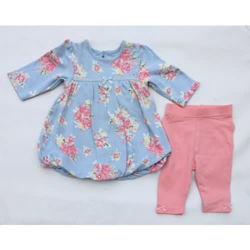 2 Piece Baby Girls Puff Leggings Dress Set