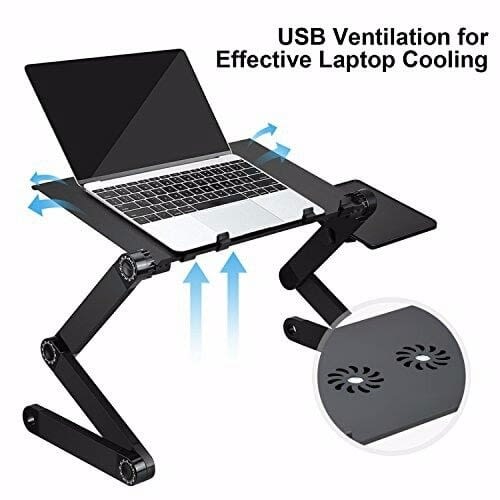 Multi Functional Adjustable Laptop Table With Mouse Pad & Cooler Fan