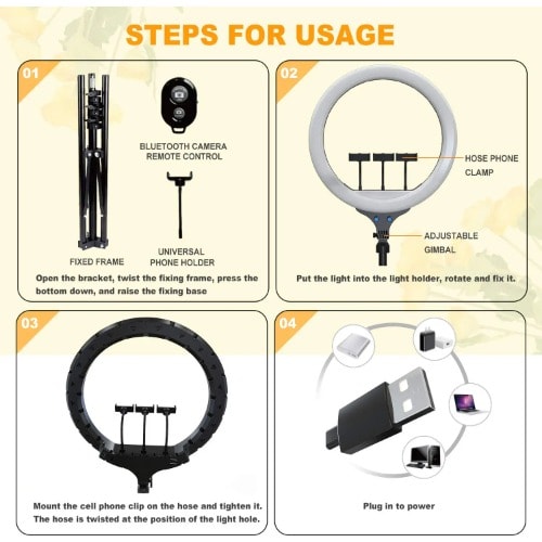 Led Ring Fill Light 14 Inches With Tripod Stand And Different Colorful Selfie Lights