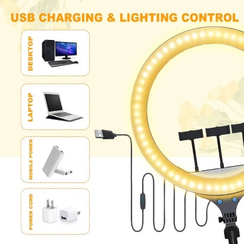 Led Ring Fill Light 14 Inches With Tripod Stand And Different Colorful Selfie Lights