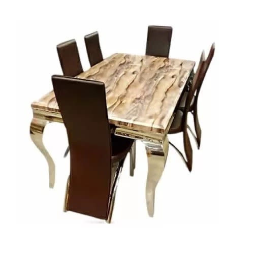 Marble Dinning With 6 Chairs