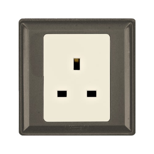 Himel Socket - Advanced Series - 13A - 250 V Ac - 1 Gang|| HWDA13SB - Brown