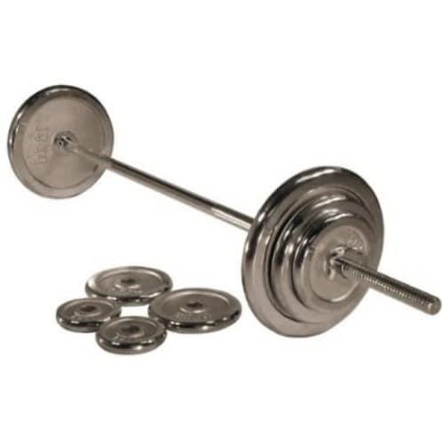 American Fitness 50kg Weight Chromed Detachable Plate And Barbell + Free Roller Slide