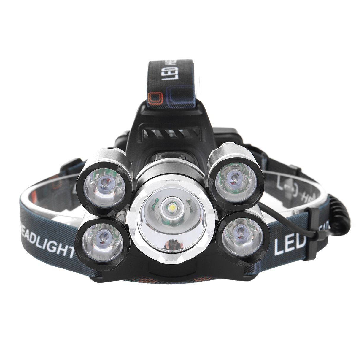 Dropshipping LED Headlamp 50000lm 5*T6 Headlamp Bike Head Lamp Light 18650 Rechargeable Fishing Camping Flashlight Torch Head FRASER