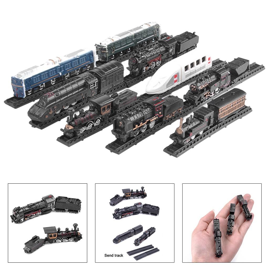 9pcs/set Train Model Toys DIY Lotomotive Freight With