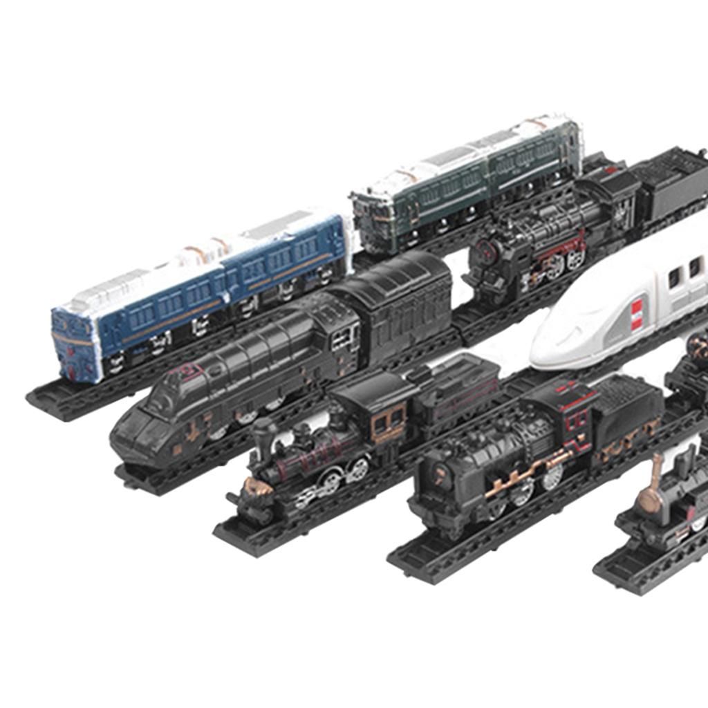 9pcs/set Train Model Toys DIY Lotomotive Freight With